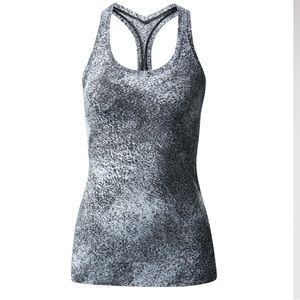 Lululemon Cool Racerback II Luon Spray Jacquard White Black. Size 6.